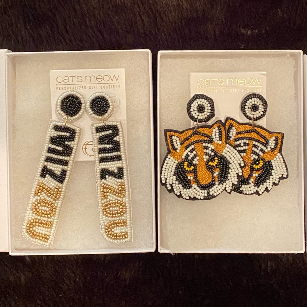 Mizzou Beaded Earrings Set